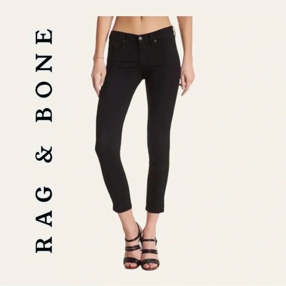 WOMEN’S RAG & BONE CAPRRI BLACK DENIM JEANS SIZE‎ 26 - Picture 1 of 11